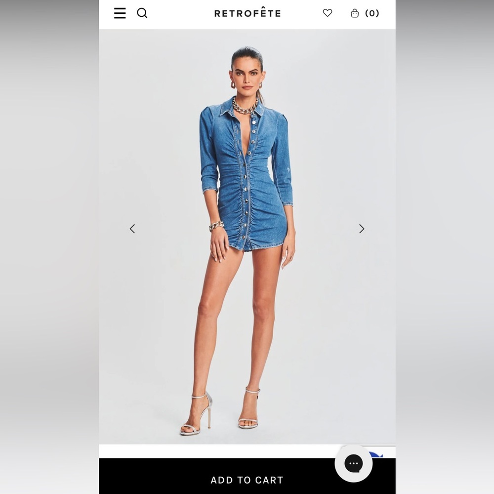 Retrofete Denim Gigi Dress, XL